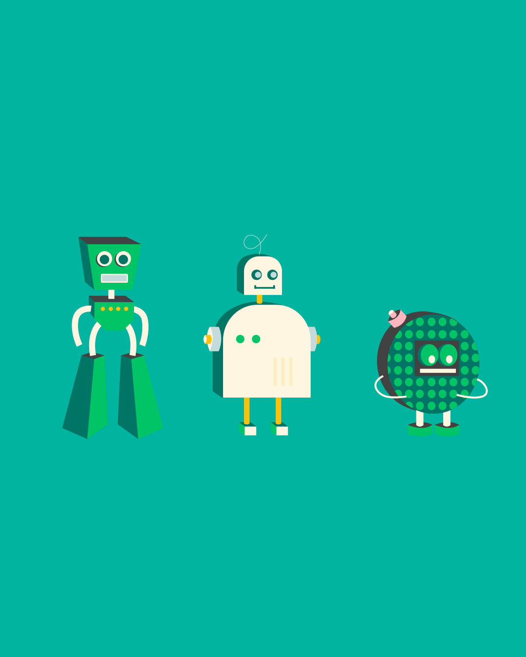 Illustration av robotar